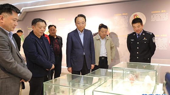 市委常委、政法委書(shū)記楊健蒞臨縣禁毒教育基地參觀指導(dǎo)